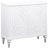Cardella 2-door Mandala Accent Cabinet Distressed White - 950411
