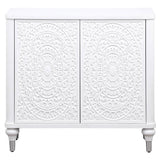 Cardella 2-door Mandala Accent Cabinet Distressed White - 950411