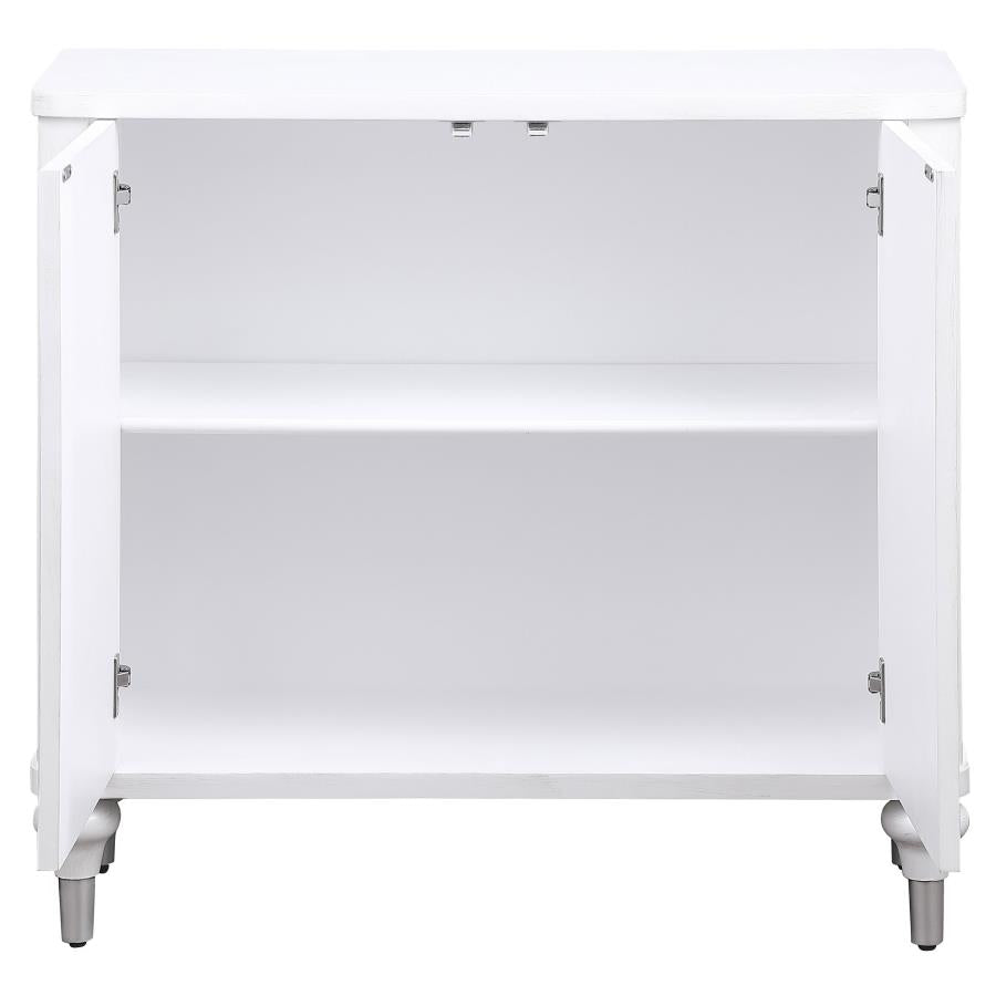 Cardella 2-door Mandala Accent Cabinet Distressed White - 950411