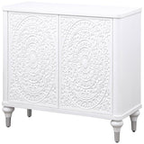 Cardella 2-door Mandala Accent Cabinet Distressed White - 950411