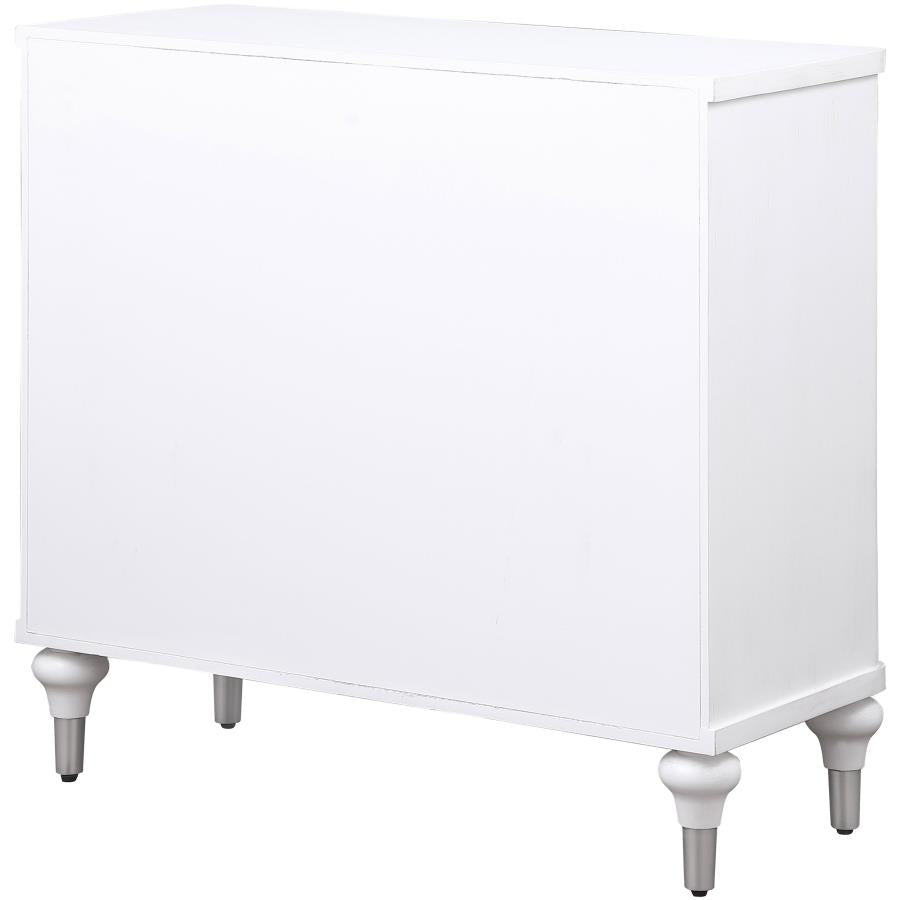 Cardella 2-door Mandala Accent Cabinet Distressed White - 950411