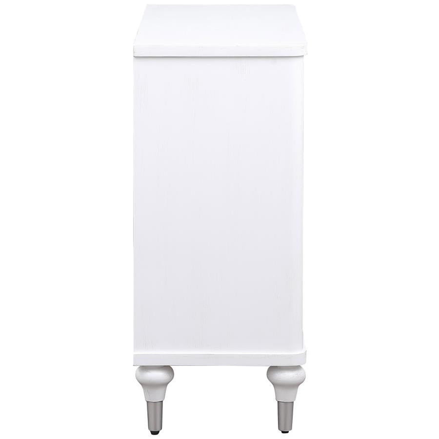 Cardella 2-door Mandala Accent Cabinet Distressed White - 950411