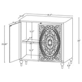 Cardella 2-door Mandala Accent Cabinet Distressed White - 950411