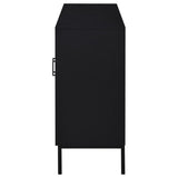 Jess 2-door Arched Fluted Glass Accent Cabinet Black - 950420