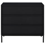 Jess 2-door Arched Fluted Glass Accent Cabinet Black - 950420