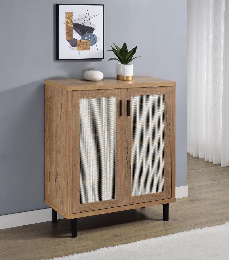 Teller 2-door Shoe Storage Cabinet Natural Oak - 950421