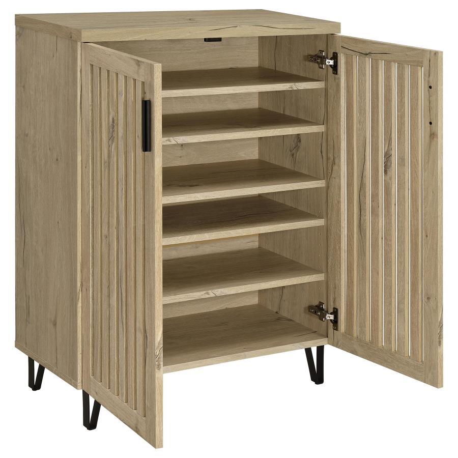 Brixton 2-door Entryway Shoe Storage Cabinets White Oak - 950424