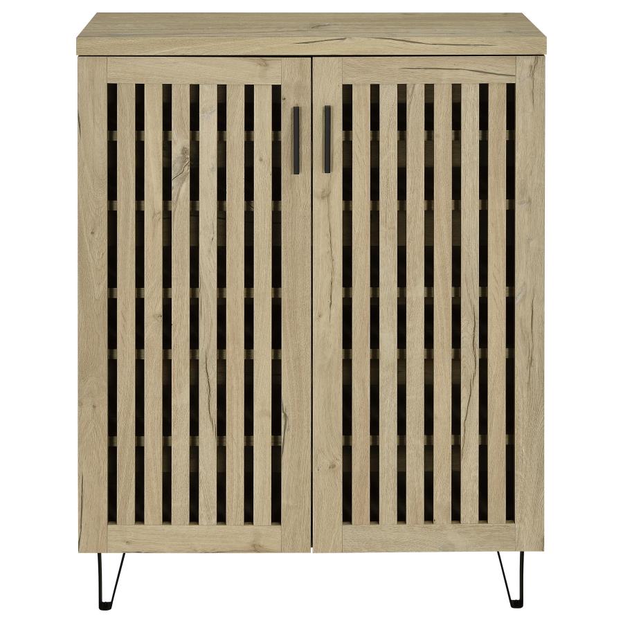 Brixton 2-door Entryway Shoe Storage Cabinets White Oak - 950424