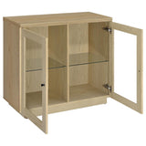 Tilbury 2-door Glass Front Accent Display Cabinet Light Oak - 950429