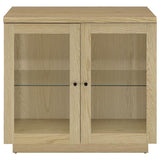 Tilbury 2-door Glass Front Accent Display Cabinet Light Oak - 950429