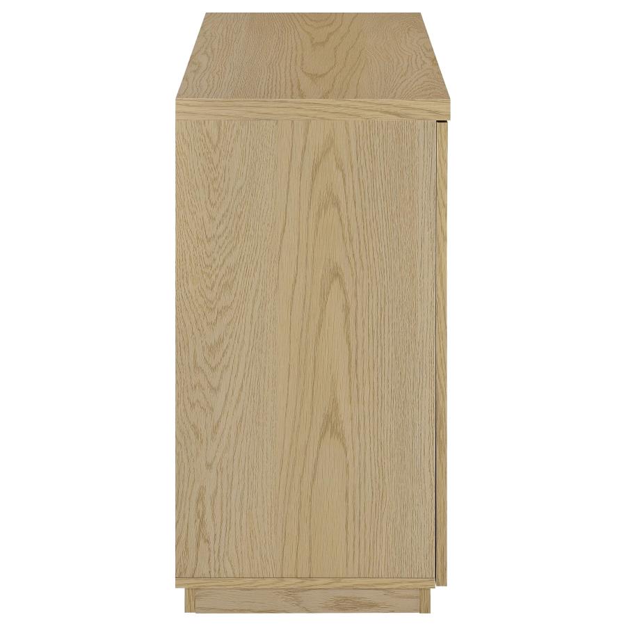 Tilbury 2-door Glass Front Accent Display Cabinet Light Oak - 950429