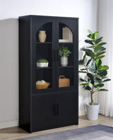 Riva 4-door Tall Accent Display Cabinet LED Lighting Black - 950432