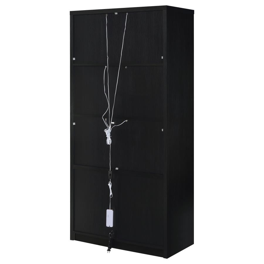 Riva 4-door Tall Accent Display Cabinet LED Lighting Black - 950432