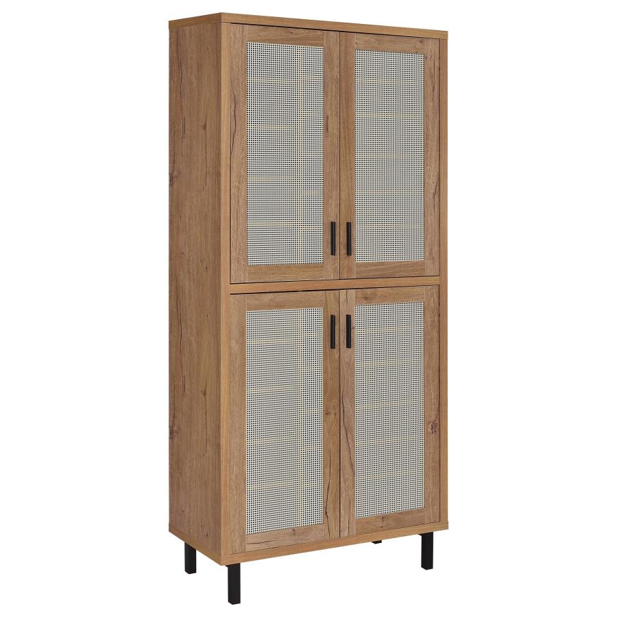 Teller 80-inch 4-door Tall Shoe Storage Cabinet Natural Oak - 950440