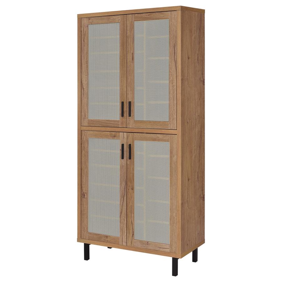 Teller 80-inch 4-door Tall Shoe Storage Cabinet Natural Oak - 950440