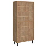 Teller 80-inch 4-door Tall Shoe Storage Cabinet Natural Oak - 950440