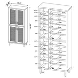 Teller 80-inch 4-door Tall Shoe Storage Cabinet Natural Oak - 950440
