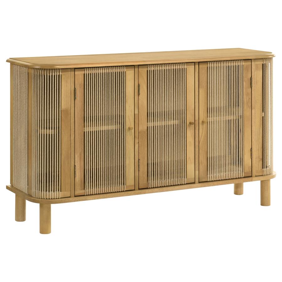 Ervine 3-Door Rope Panel Sideboard Accent Storage Cabinet Natural - 950460