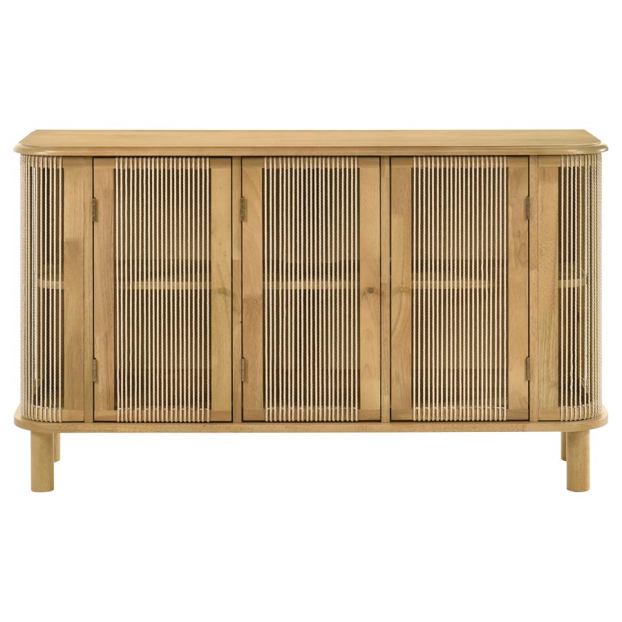 Ervine 3-Door Rope Panel Sideboard Accent Storage Cabinet Natural - 950460