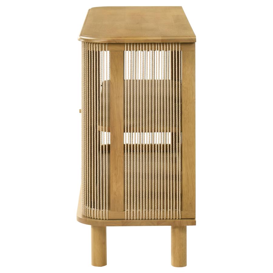 Ervine 3-Door Rope Panel Sideboard Accent Storage Cabinet Natural - 950460