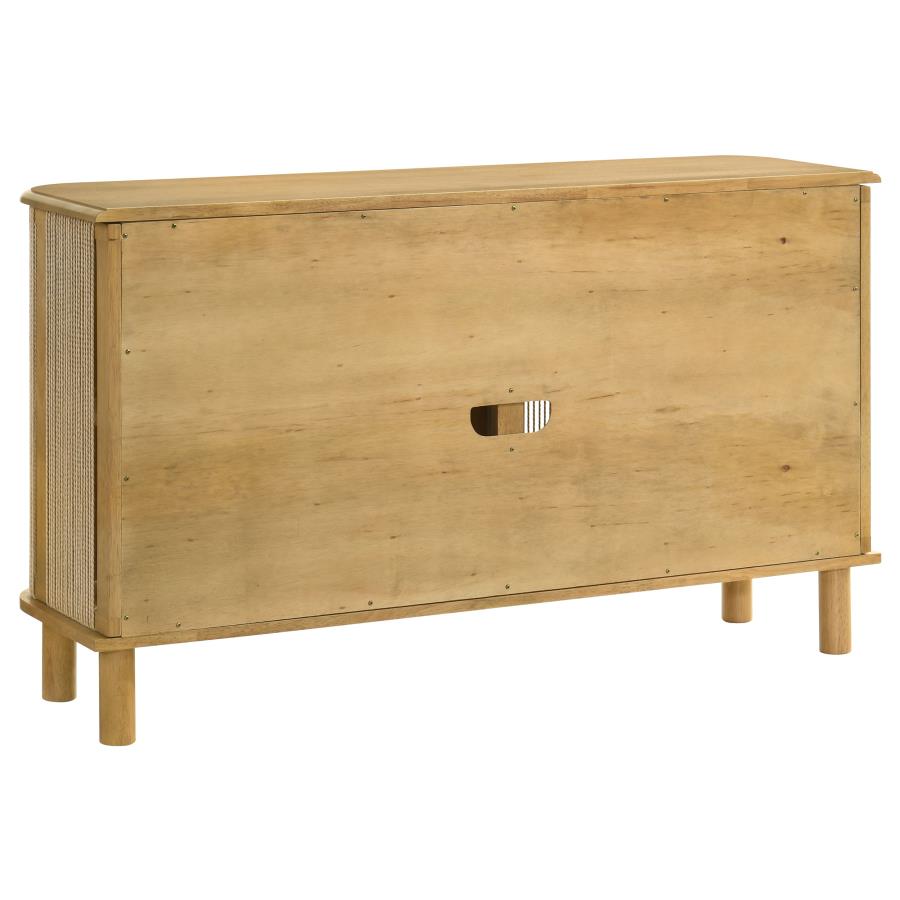 Ervine 3-Door Rope Panel Sideboard Accent Storage Cabinet Natural - 950460