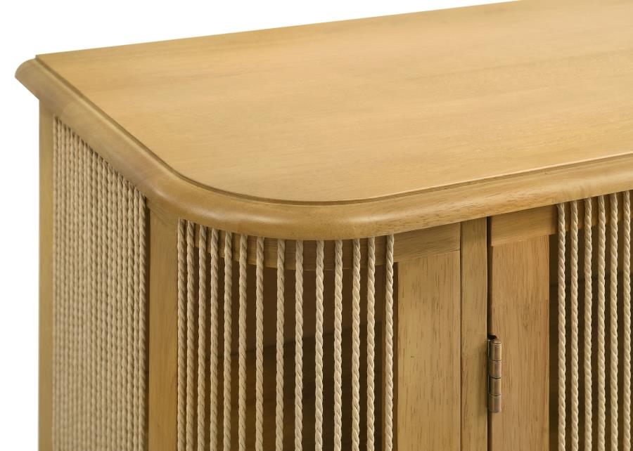 Ervine 3-Door Rope Panel Sideboard Accent Storage Cabinet Natural - 950460