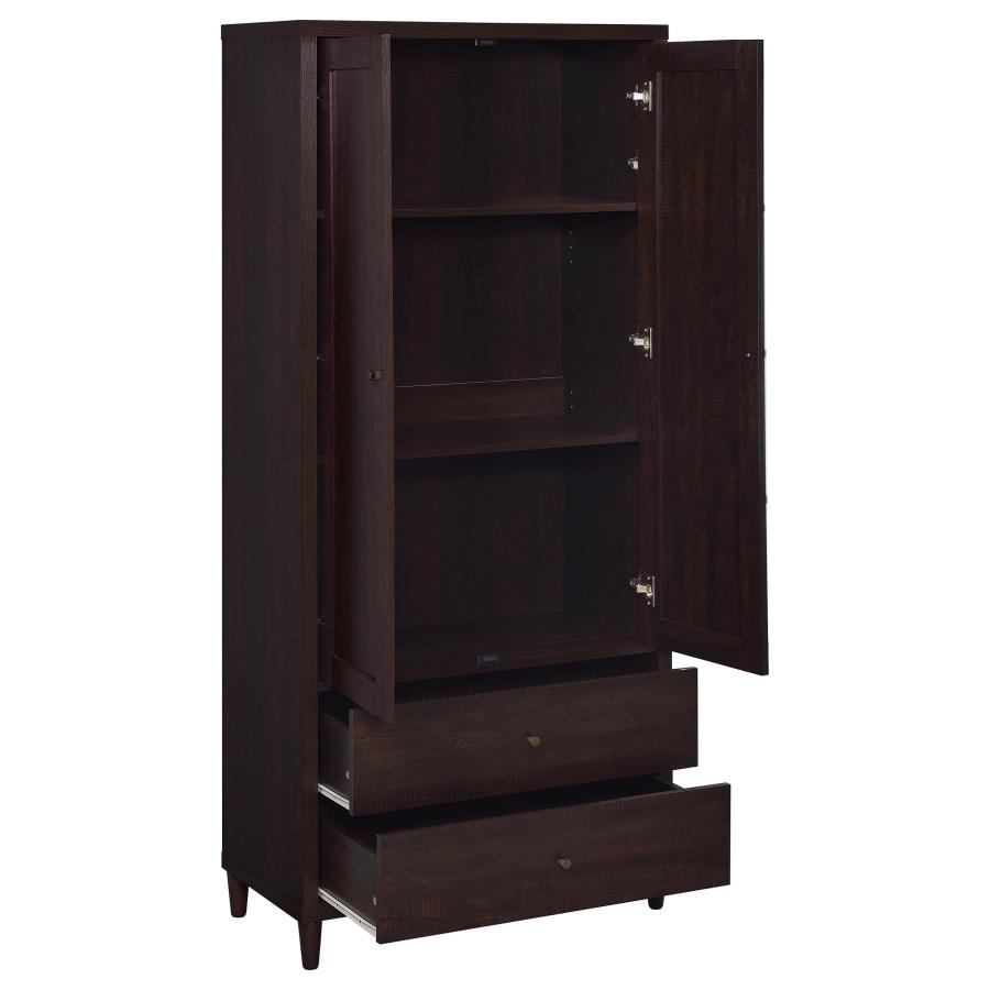 Wadeline 2-door Tall Accent Storage Cabinet Rustic Tobacco - 950724