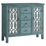 Rue 4-drawer Wood Trellis Accent Storage Cabinet Blue - 950736