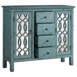 Rue 4-drawer Wood Trellis Accent Storage Cabinet Blue - 950736