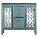 Rue 4-drawer Wood Trellis Accent Storage Cabinet Blue - 950736