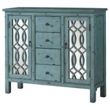Rue 4-drawer Wood Trellis Accent Storage Cabinet Blue - 950736