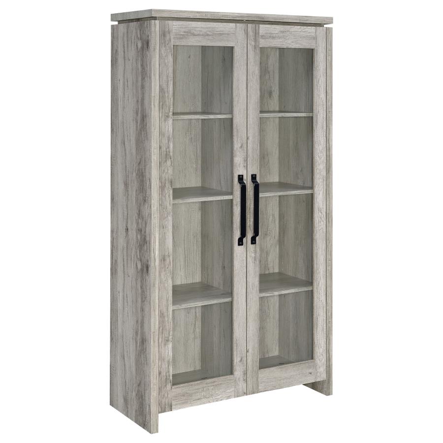 Alejo 2-door Engineered Wood Tall Cabinet Grey Driftwood - 950783