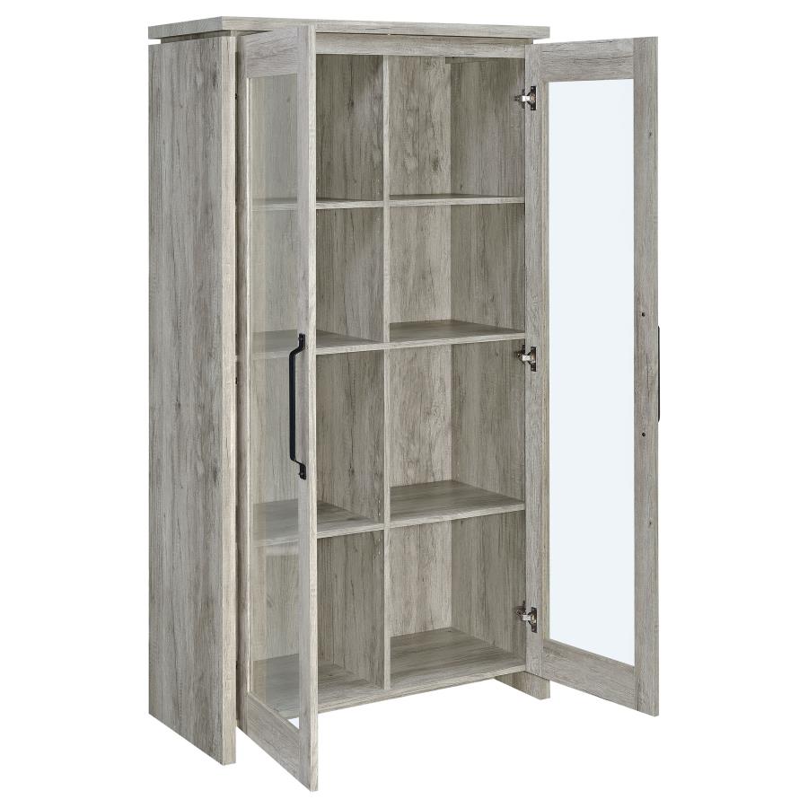 Alejo 2-door Engineered Wood Tall Cabinet Grey Driftwood - 950783