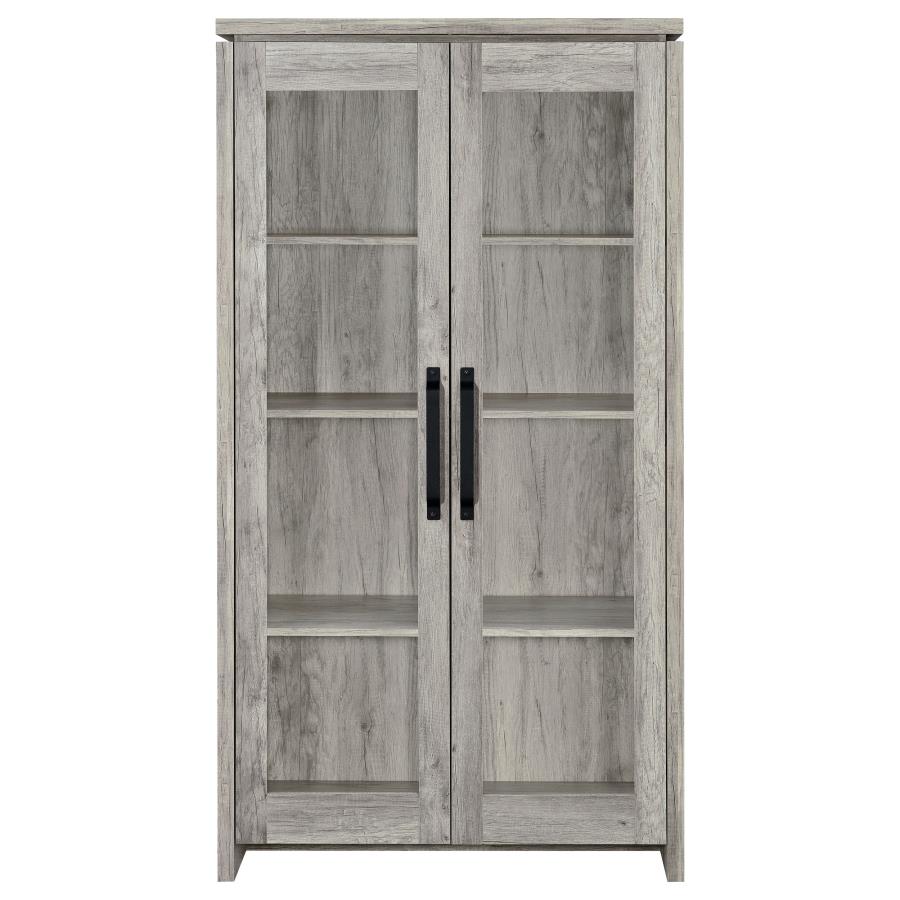 Alejo 2-door Engineered Wood Tall Cabinet Grey Driftwood - 950783