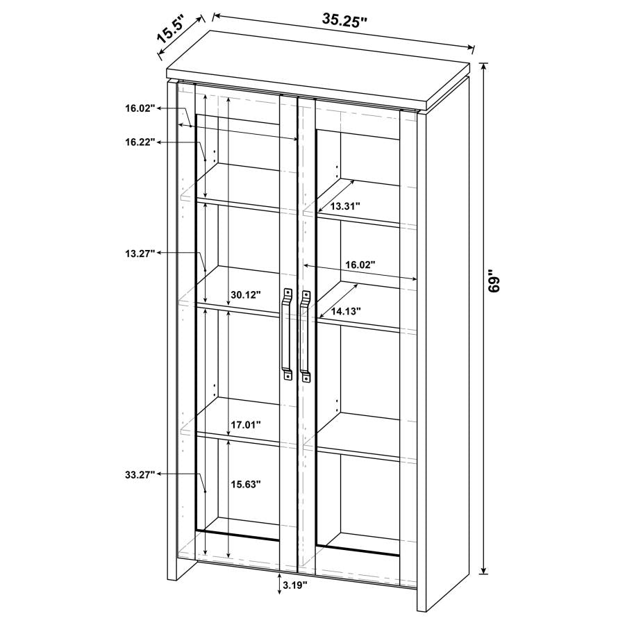 Alejo 2-door Engineered Wood Tall Cabinet Grey Driftwood - 950783