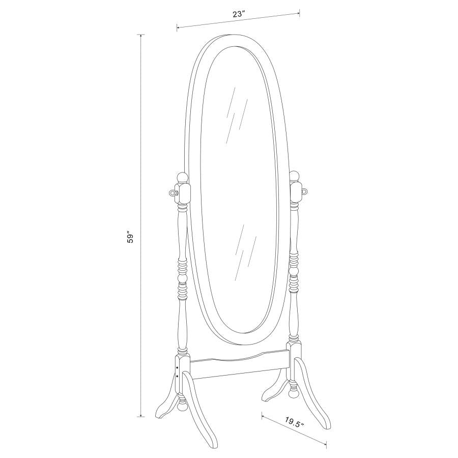 Foyet Wood Adjustable Full Length Cheval Mirror White - 950802