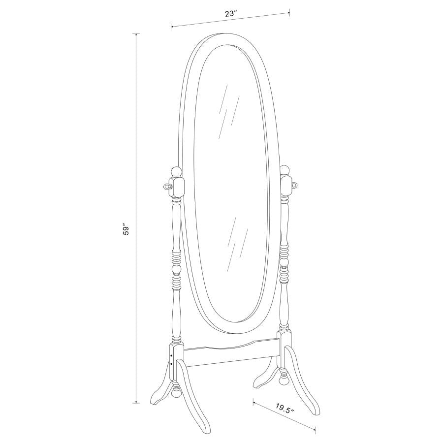 Foyet Wood Adjustable Full Length Cheval Mirror Black - 950803