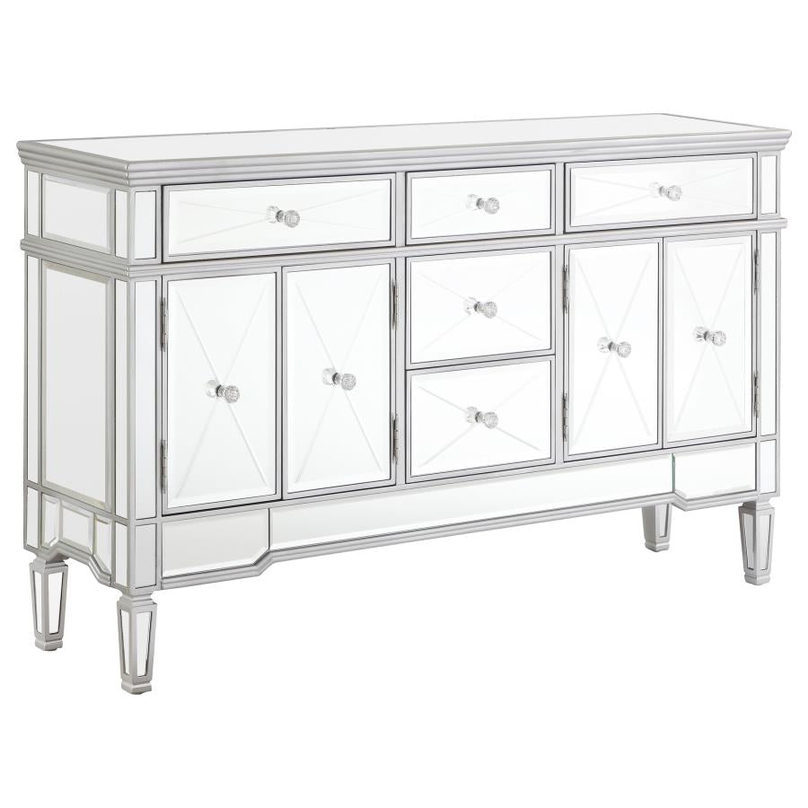 Duchess 5-drawer Mirrored Storage Accent Cabinet Silver - 950849