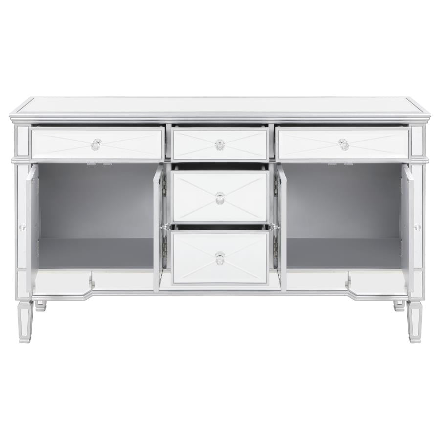Duchess 5-drawer Mirrored Storage Accent Cabinet Silver - 950849