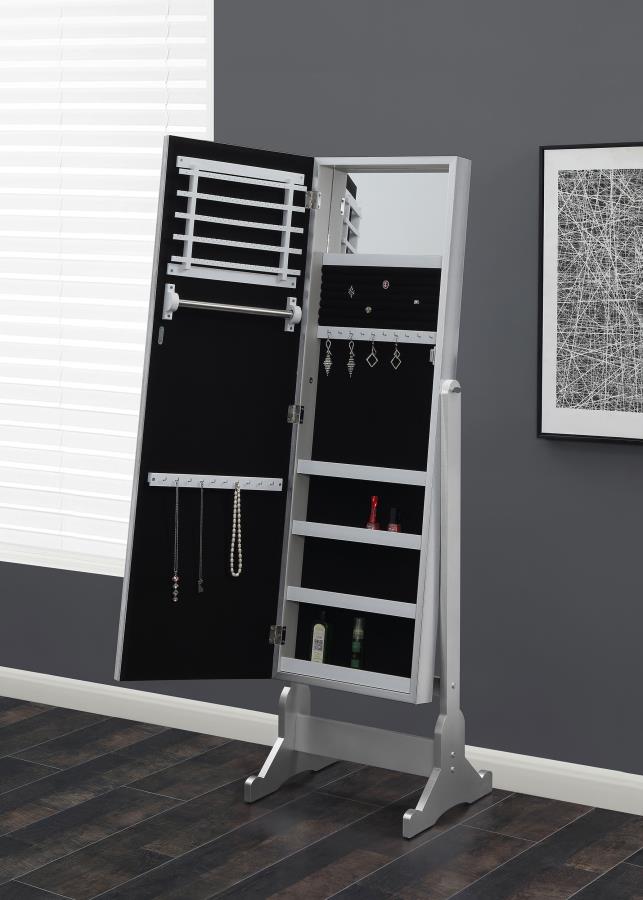 Moore Cheval Mirror with Jewelry Storage Silver - 951017