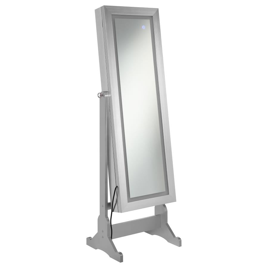Moore Cheval Mirror with Jewelry Storage Silver - 951017