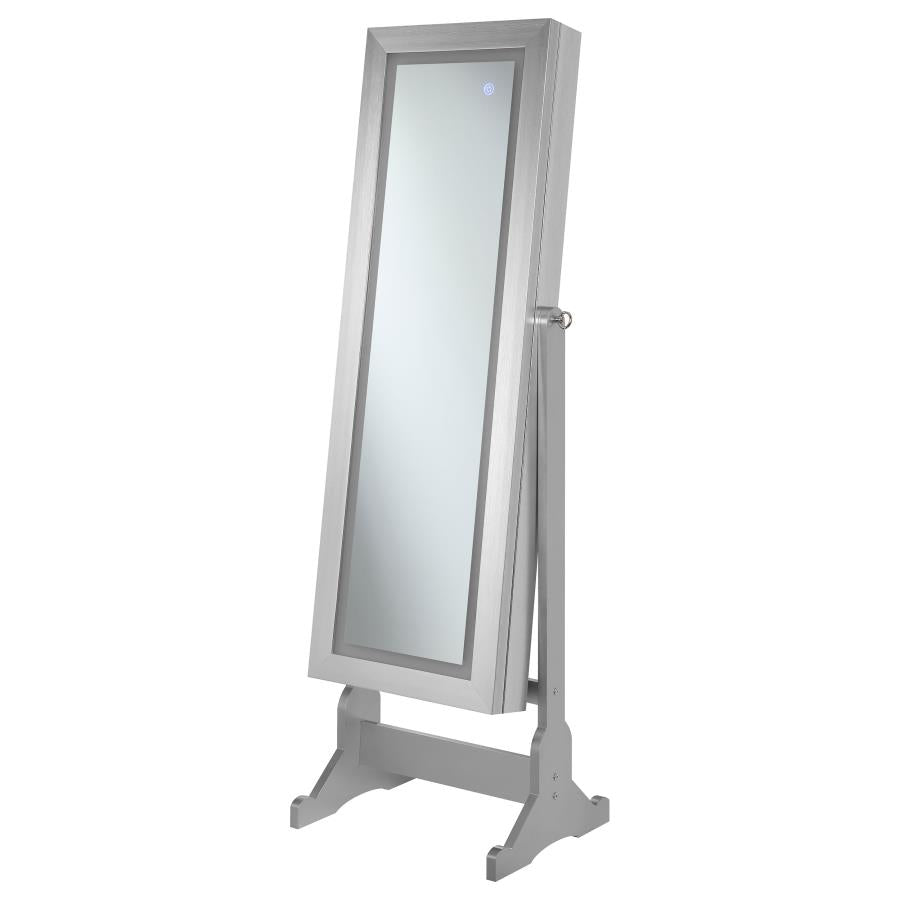 Moore Cheval Mirror with Jewelry Storage Silver - 951017