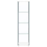 Bellatrix 4-shelf Clear Glass Curio Cabinet White - 951072