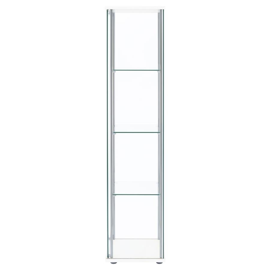 Bellatrix 4-shelf Clear Glass Curio Cabinet White - 951072