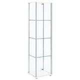 Bellatrix 4-shelf Clear Glass Curio Cabinet White - 951072