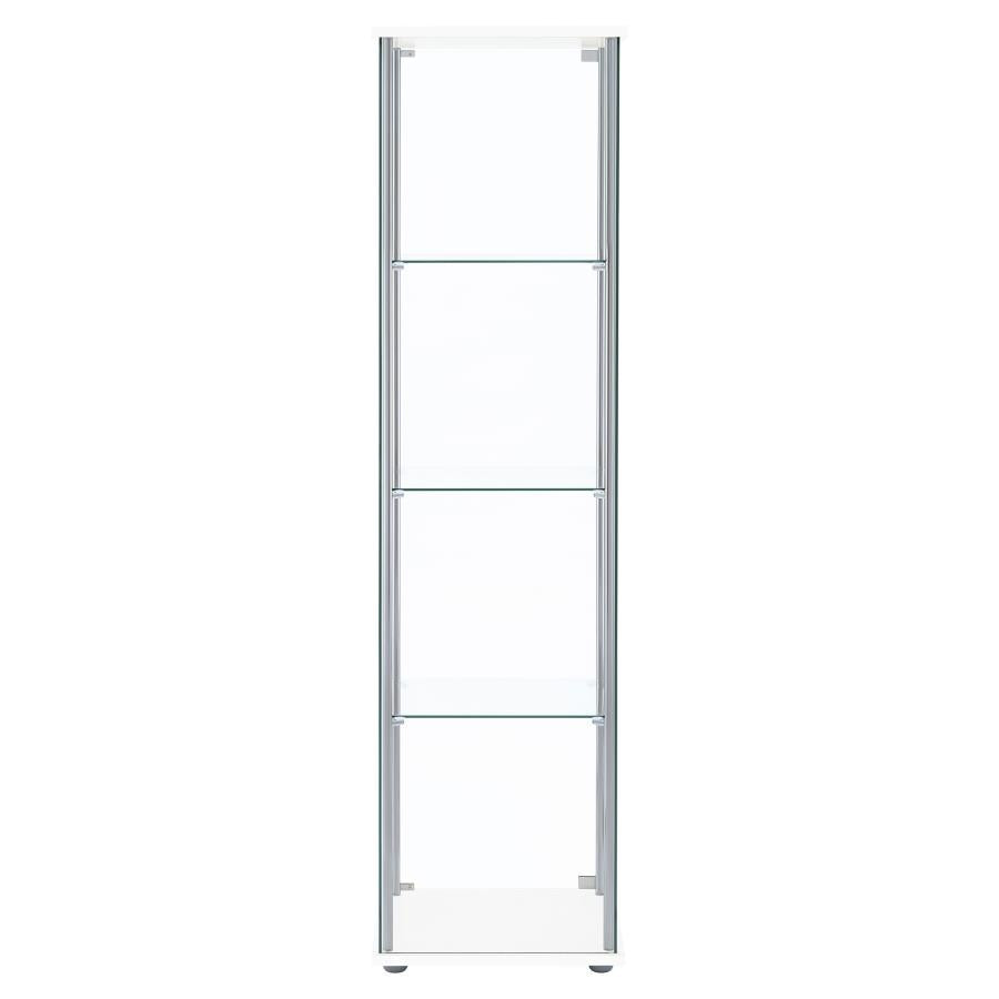 Bellatrix 4-shelf Clear Glass Curio Cabinet White - 951072