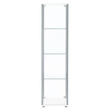 Bellatrix 4-shelf Clear Glass Curio Cabinet White - 951072