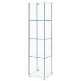 Bellatrix 4-shelf Clear Glass Curio Cabinet White - 951072