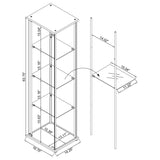 Bellatrix 4-shelf Clear Glass Curio Cabinet White - 951072