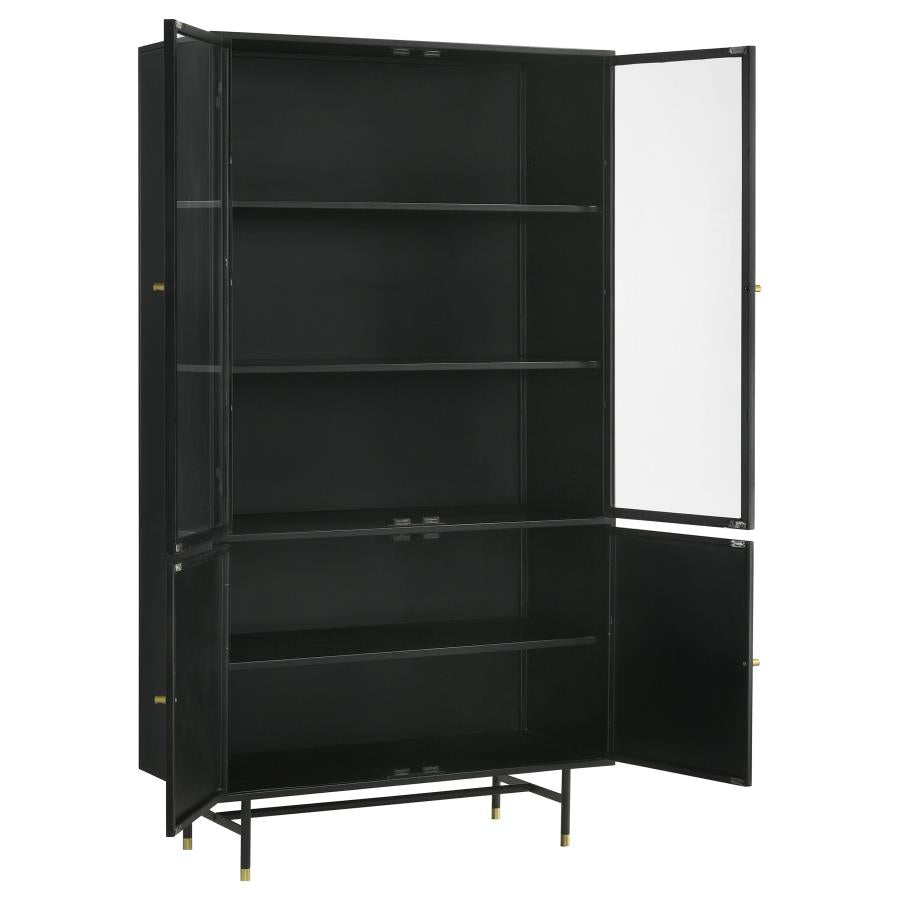 Santiago 4-door Metal Tall Storage Cabinet Matte Black - 951134